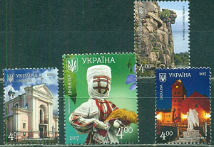 Украина, 2017, Краса Украины, Житомирская область, 4 марки из блока Украина, 2017, Краса Украины, Житомирская область, 4 марки из блока